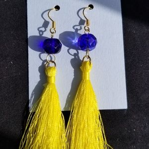 Tassel Fashion Earrings Yellow